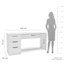 Ver imagem 4 de Mesa Escrivaninha Madri Escritório 3 Gavetas 163x77cm Branco 250705