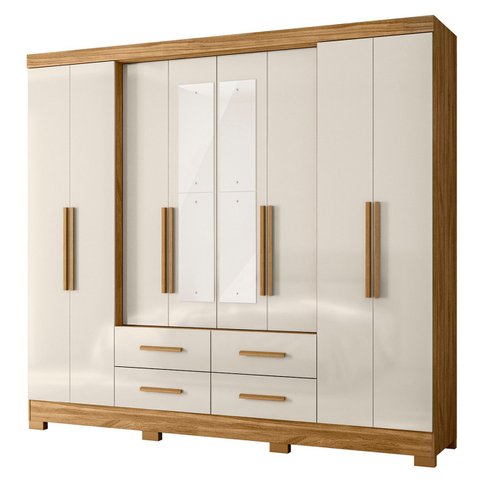 Guarda Roupa Casal 237cm com Espelho Archi Freijó/off Z17 - Mpozenato