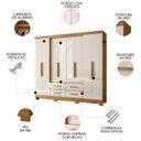 Ver imagem 3 de Guarda Roupa Casal 237cm com Espelho Archi Freijó/off Z17 - Mpozenato