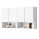 Ver imagem 1 de Armario Aéreo Organizador Multiuso Quarto Sala Bela 4 Portas:branco