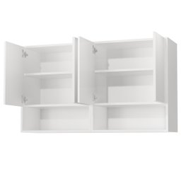 Armario Aéreo Organizador Multiuso Quarto Sala Bela 4 Portas:branco - 5