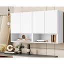 Ver imagem 2 de Armario Aéreo Organizador Multiuso Quarto Sala Bela 4 Portas:branco