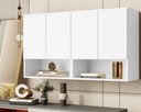 Ver imagem 2 de Armario Aéreo Organizador Multiuso Quarto Sala Bela 4 Portas:branco