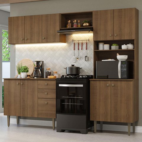 Armário de Cozinha Compacta 235cm Rustic Gourmet Madesa 01