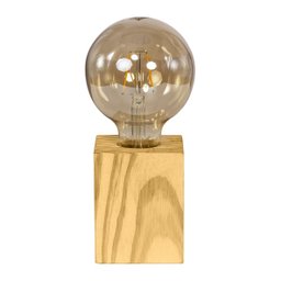 Abajur Mini Cubo De Madeira Luminária Decorativa - 1