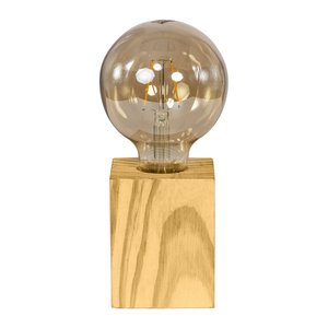 Abajur Mini Cubo De Madeira Luminária Decorativa