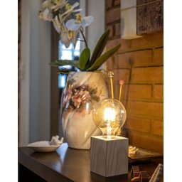 Abajur Mini Cubo De Madeira Luminária Decorativa - 5