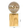 Abajur Mini Cubo De Madeira Luminária Decorativa - 3