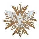 Ver imagem 1 de Enfeite de Parede Símbolo Pomba Espirito Santo (30x30)- Branco/mdf Cru