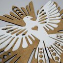 Ver imagem 2 de Enfeite de Parede Símbolo Pomba Espirito Santo (30x30)- Branco/mdf Cru