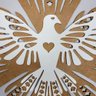 Enfeite de Parede Símbolo Pomba Espirito Santo (30x30)- Branco/mdf Cru - 3