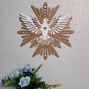 Ver imagem 4 de Enfeite de Parede Símbolo Pomba Espirito Santo (30x30)- Branco/mdf Cru