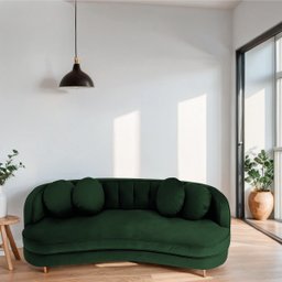 Sofá Curvo 2 Lugares Orgânico Sala Recepção Escritório Decorativo Luxo Panamá 140cm Suede - 2