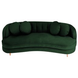 Sofá Curvo 2 Lugares Orgânico Sala Recepção Escritório Decorativo Luxo Panamá 140cm Suede - 1