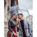Ver imagem 5 de Guarda Chuva Longo com Cabo Curvo Sombrinha Transparente e Preta Fazzoletti