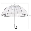 Ver imagem 3 de Guarda Chuva Longo com Cabo Curvo Sombrinha Transparente e Preta Fazzoletti