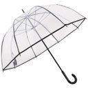 Ver imagem 1 de Guarda Chuva Longo com Cabo Curvo Sombrinha Transparente e Preta Fazzoletti