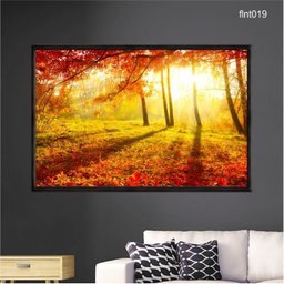 Quadro Decorativo - Outono Arvores e Folhas no Parque Flnt019 - Tela Canvas - 60x40cm - 2