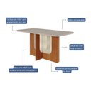 Ver imagem 4 de Mesa para Sala de Jantar 160cm Louise Marrom/Cinamomo/Off White
