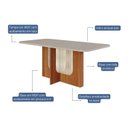 Ver imagem 4 de Mesa para Sala de Jantar 180cm Louise Marrom/Cinamomo/Off White