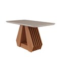 Ver imagem 2 de Mesa para Sala de Jantar 130cm Agata Marrom/Cinamomo/Off White