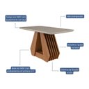 Ver imagem 4 de Mesa para Sala de Jantar 130cm Agata Marrom/Cinamomo/Off White