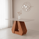 Ver imagem 1 de Mesa para Sala de Jantar 130cm Agata Marrom/Cinamomo/Off White