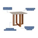 Ver imagem 3 de Mesa para Sala de Jantar Quadrada 95cm Flora