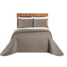 Cobre Leito Cama Casal 3 peças Colcha 200 fios Dupla Face Colors: Camafeu/ Palha - 4