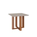 Ver imagem 2 de Mesa para Sala de Jantar Quadrada com Vidro 95cm Flora Marrom/Cinamomo/Off White