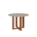 Ver imagem 2 de Mesa para Sala de Jantar com Vidro Redonda 1090cm Flora Marrom/Cinamomo/Off White
