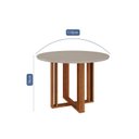 Ver imagem 3 de Mesa para Sala de Jantar com Vidro Redonda 1090cm Flora Marrom/Cinamomo/Off White