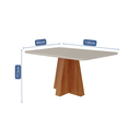 Ver imagem 3 de Mesa para Sala de Jantar 130cm Maite Marrom/Cinamomo/Off White