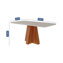 Ver imagem 3 de Mesa para Sala de Jantar 160cm Maite Marrom/Cinamomo/Off White
