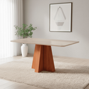 Ver imagem 1 de Mesa para Sala de Jantar 160cm Maite Marrom/Cinamomo/Off White
