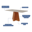 Ver imagem 4 de Mesa para Sala de Jantar 160cm Maite Marrom/Cinamomo/Off White