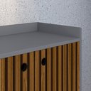 Ver imagem 4 de Kit Aparador Buffet Wood New Cinza Ripado e Mesa de Cabeceira Dream 2 Gavetas Preto|Cinamomo