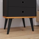 Ver imagem 6 de Kit Aparador Buffet Wood New Cinza Ripado e Mesa de Cabeceira Dream 2 Gavetas Preto|Cinamomo