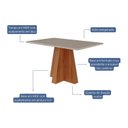 Ver imagem 4 de Mesa para Sala de Jantar 130cm Patricia Marrom/Cinamomo/Off White