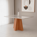 Ver imagem 1 de Mesa para Sala de Jantar 130cm Patricia Marrom/Cinamomo/Off White