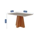 Ver imagem 3 de Mesa para Sala de Jantar 130cm Patricia Marrom/Cinamomo/Off White
