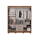 Ver imagem 2 de Guarda-roupa Casal 6 Portas 2 Gavetas com Espelho Estrela Premium Salleto Cinamomo/off White