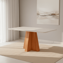 Ver imagem 1 de Mesa para Sala de Jantar 160cm Patricia Marrom/Cinamomo/Off White