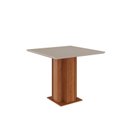 Ver imagem 2 de Mesa para Sala de Jantar 95cm Tampo MDF/Vidro Sophia Marrom/Cinamomo/Off White