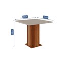 Ver imagem 3 de Mesa para Sala de Jantar 95cm Tampo MDF/Vidro Sophia Marrom/Cinamomo/Off White