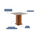 Ver imagem 4 de Mesa para Sala de Jantar 95cm Tampo MDF/Vidro Sophia Marrom/Cinamomo/Off White