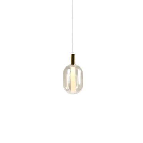 Lustre Pendente Skylight Spia 4088 26cm LED Bivolt Dourado e Transparente