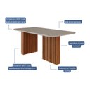Ver imagem 5 de Mesa de Jantar 6 Lugares Tampo de Vidro/MDF 180cm Retangular Ester Marrom/Cinamomo/Off White
