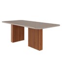 Ver imagem 3 de Mesa de Jantar 6 Lugares Tampo de Vidro/MDF 210cm Retangular Ester Marrom/Cinamomo/Off White