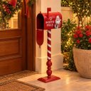 Ver imagem 2 de Caixa de Correio Decorativo Natalino Vermelho A80 X L25 X C14